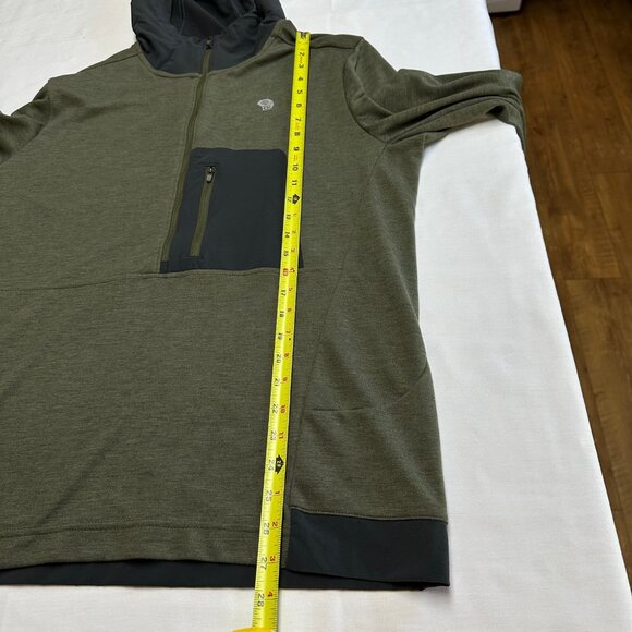 Mountain Hardwear Mens Cragger Pullover Hoodie Size Medium 1/2 Zip Green Outdoor - Picture 5 of 7